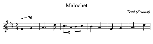 Malochet - staff notation