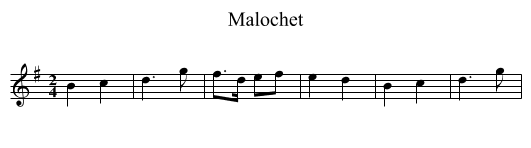 Malochet - staff notation