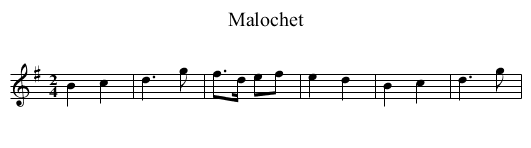 Malochet - staff notation