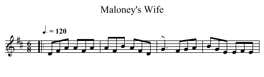 Maloney's Wife - staff notation