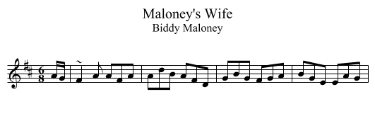 Maloney's Wife - staff notation