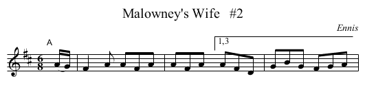 Malowney's Wife   #2 - staff notation