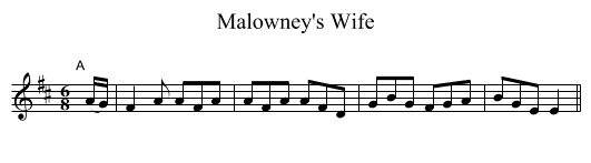Malowney's Wife - staff notation