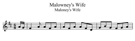 Malowney's Wife - staff notation