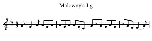 Malowny's Jig - staff notation