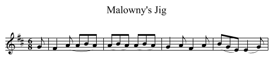 Malowny's Jig - staff notation