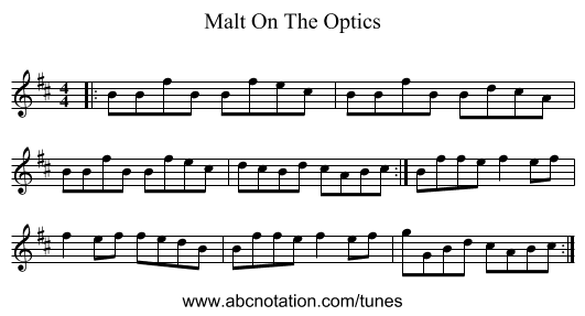 Malt On The Optics - staff notation