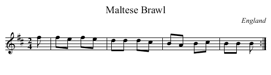 Maltese Brawl - staff notation
