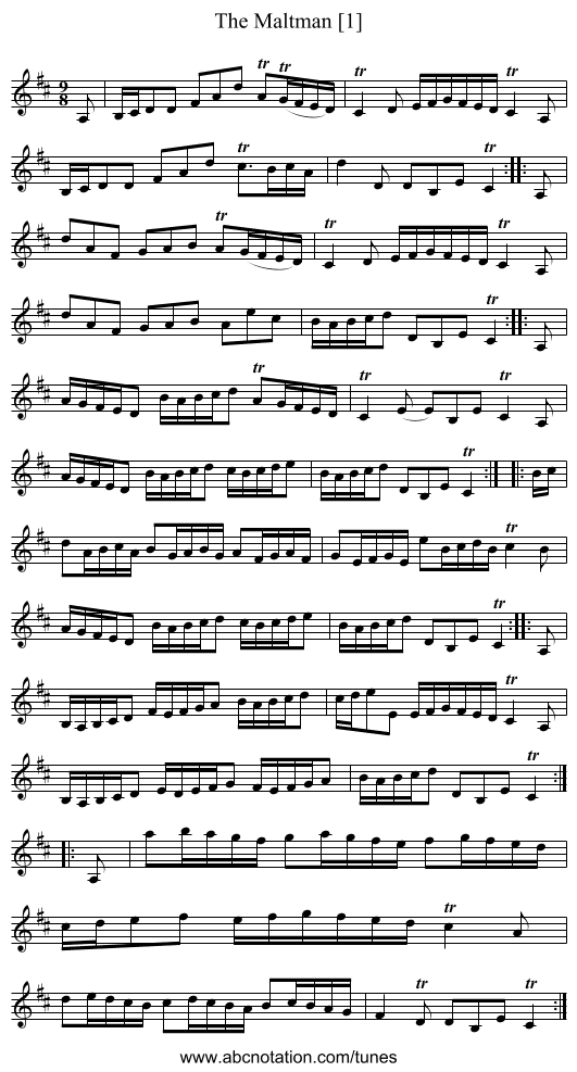Maltman [1], The - staff notation