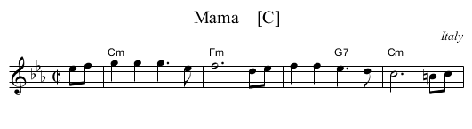 Mama    [C] - staff notation