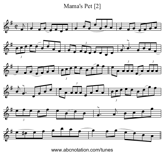 Mama's Pet [2] - staff notation