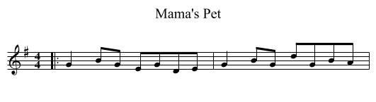 Mama's Pet - staff notation
