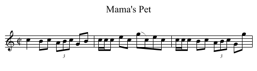 Mama's Pet - staff notation