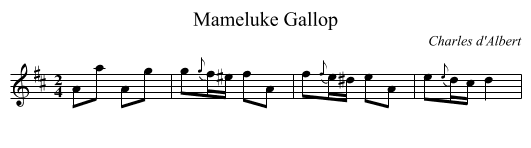 Mameluke Gallop - staff notation