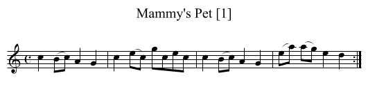 Mammy's Pet [1] - staff notation