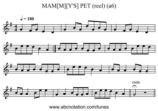 MAM[M][Y'S] PET (reel) (a6) - staff notation