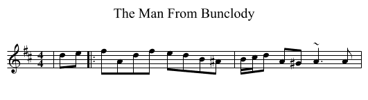 Man From Bunclody, The  - staff notation