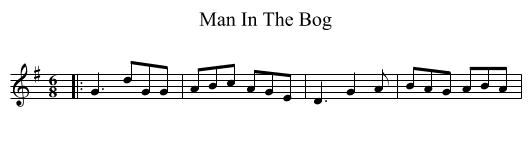 Man In The Bog - staff notation