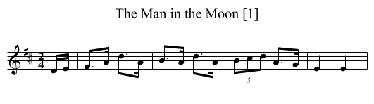 Man in the Moon [1], The - staff notation