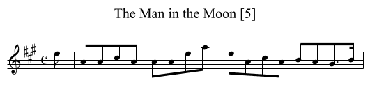 Man in the Moon [5], The - staff notation
