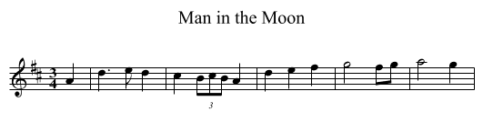 Man in the Moon - staff notation