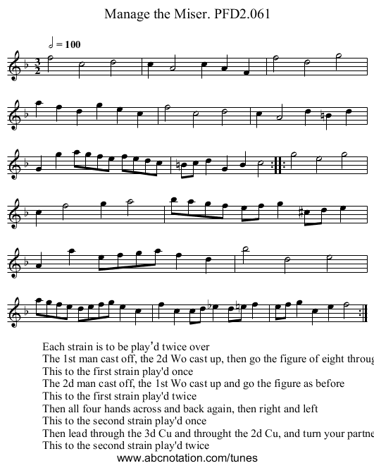 Manage the Miser. PFD2.061 - staff notation