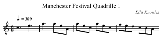 Manchester Festival Quadrille 1 - staff notation