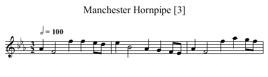Manchester Hornpipe [3] - staff notation