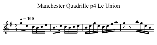 Manchester Quadrille p4 Le Union - staff notation
