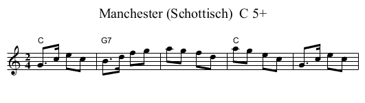 Manchester (Schottisch)  C 5+ - staff notation