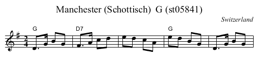 Manchester (Schottisch)  G (st05841) - staff notation