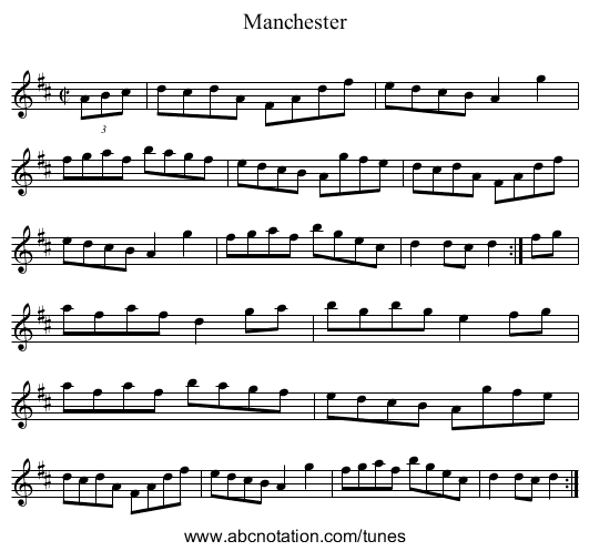 Manchester - staff notation
