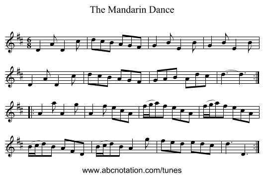 Mandarin Dance, The - staff notation