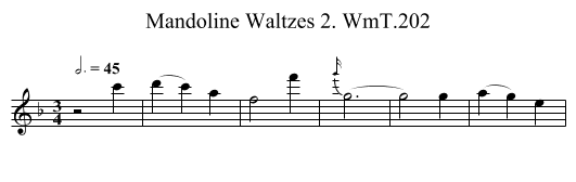 Mandoline Waltzes 2. WmT.202 - staff notation