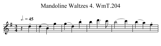 Mandoline Waltzes 4. WmT.204 - staff notation
