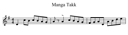 Manga Takk - staff notation