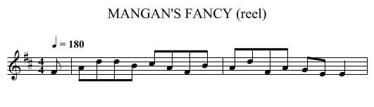 MANGAN'S FANCY (reel) - staff notation
