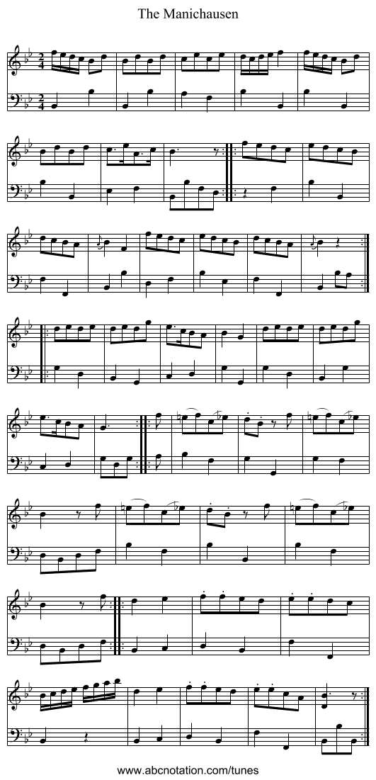 Manichausen, The - staff notation