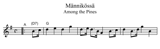 M&auml;nnik&ouml;ss&auml; - staff notation