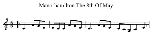 Manorhamilton The 8th Of May - staff notation