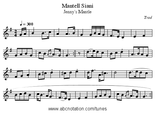 Mantell Siani - staff notation