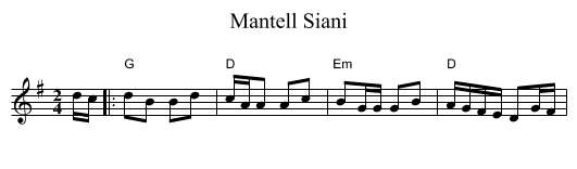 Mantell Siani - staff notation