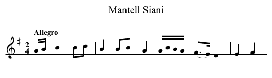 Mantell Siani - staff notation