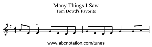 Many Things I Saw - staff notation