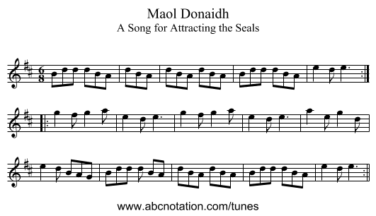 Maol Dønaidh - staff notation