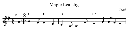 Maple Leaf Jig - staff notation