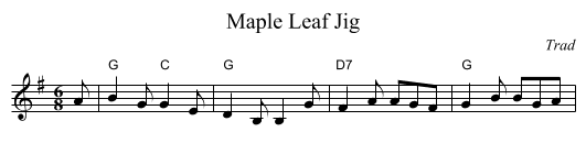 Maple Leaf Jig - staff notation