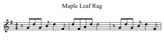 Maple Leaf Rag - staff notation