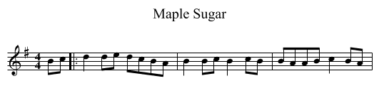 Maple Sugar - staff notation