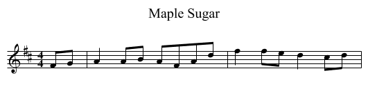 Maple Sugar - staff notation